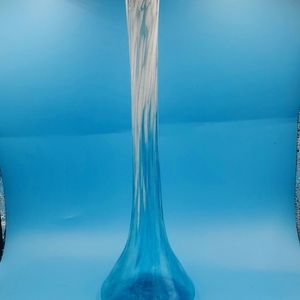 Murano Tall Blue Twist Art Antique Glass Vase